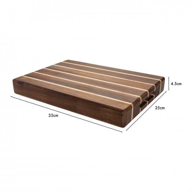 Striped Multi-Wood Rectangular Cutting Board (Small)