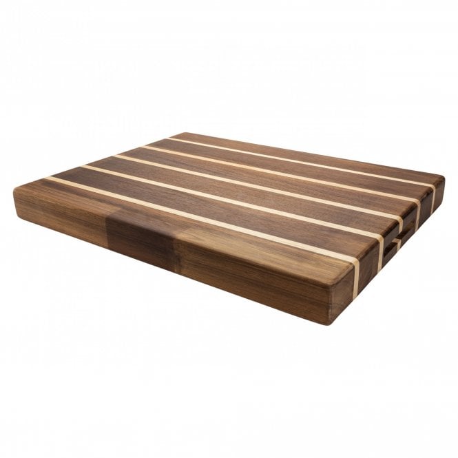 Striped Multi-Wood Rectangular Cutting Board (Large)